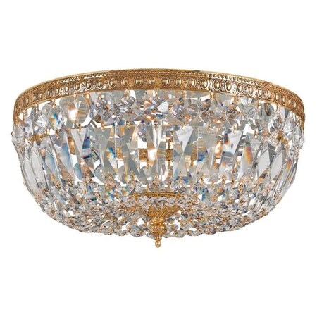 Crystorama Richmond 3 Light Brass Crystal Flush Mount Bowl Ceiling Light 712-OB-CL-MWP
